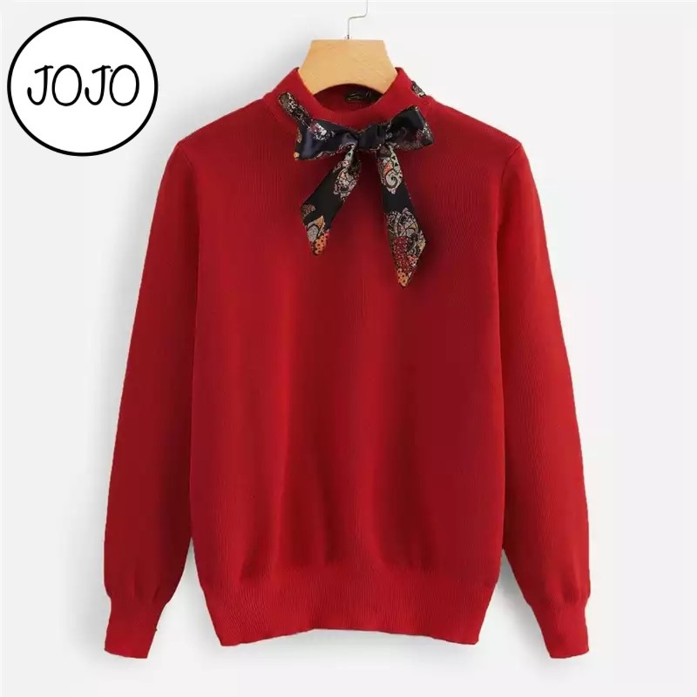 New Style Women Fashion Sweater Long Sleeve Bow